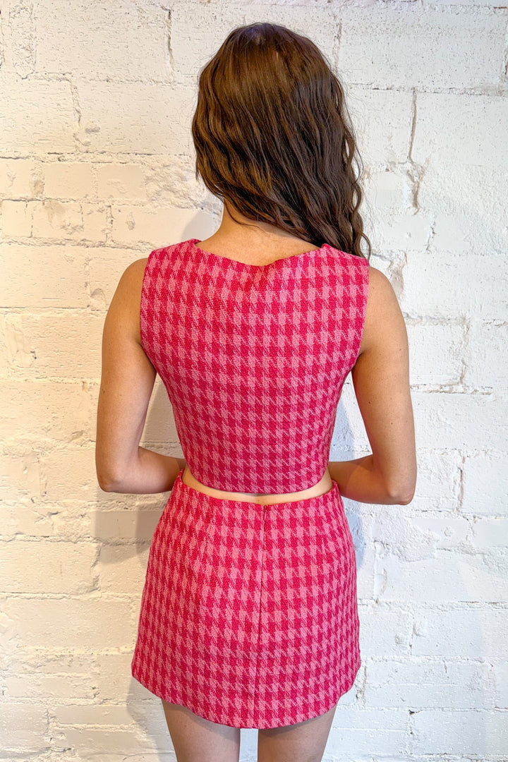 Houndstooth Tweed Wavy Top, Sets, Matching Sets, Valentine's Styles, Adeline Boutique, Dallas Boutique, Gingham Set, Spring and Summer Styles