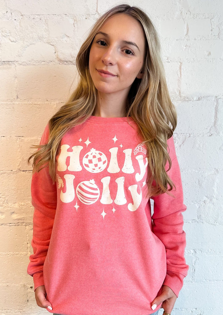 Holly Jolly Sweatshirt, Tops, Adeline, Adeline, dallas boutique, dallas texas, texas boutique, women's boutique dallas, adeline boutique, dallas boutique, trendy boutique, affordable boutique