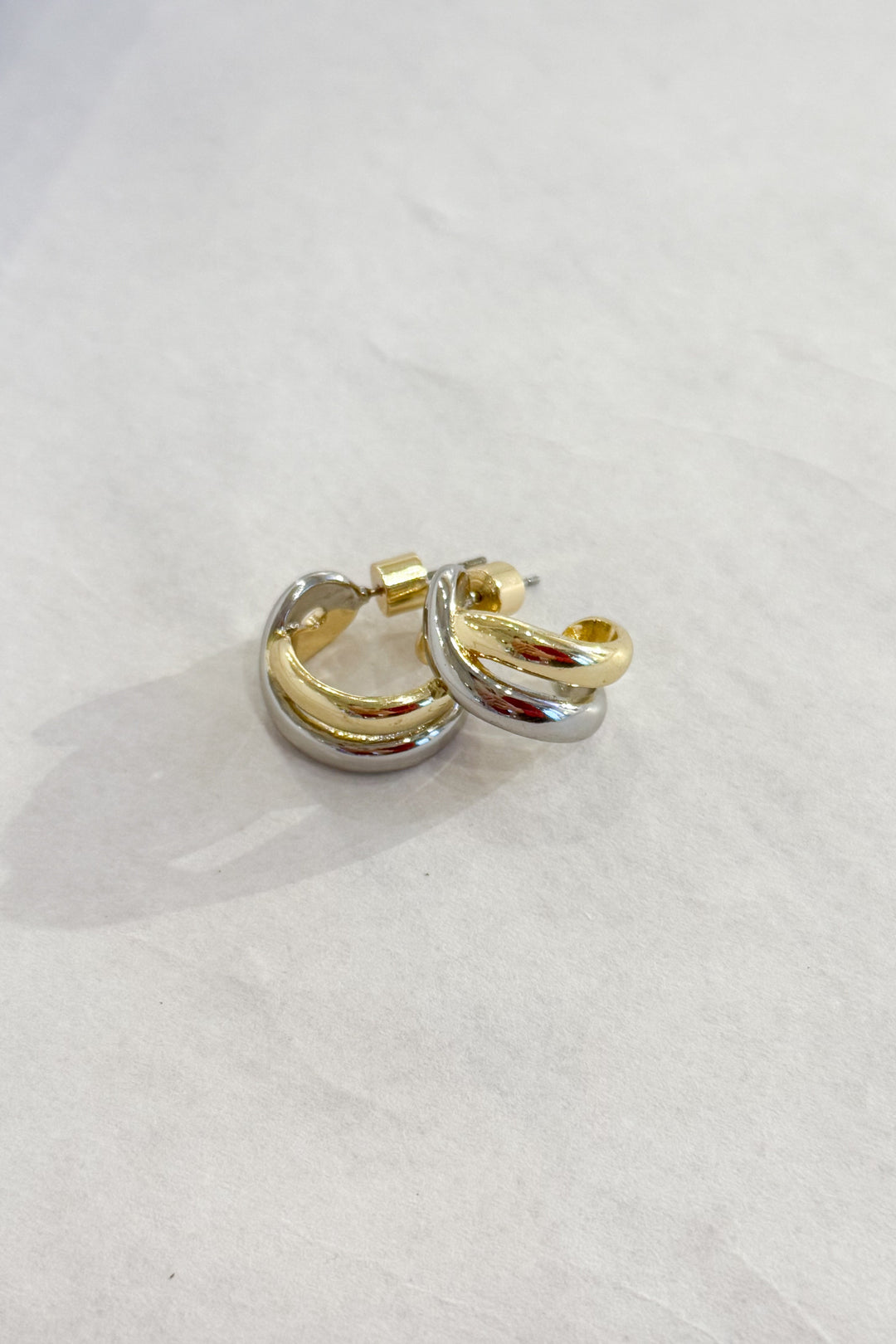 Double Silver and Gold Hoops