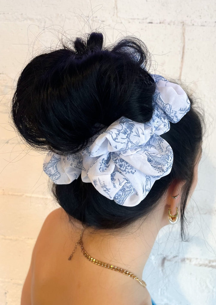 Toile De Jouy Scrunchie, Hair Ties, Adeline, Adeline, dallas boutique, dallas texas, texas boutique, women's boutique dallas, adeline boutique, dallas boutique, trendy boutique, affordable boutique