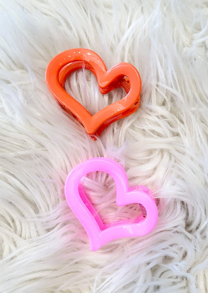 Cute Heart Hair Claw Clip, Hair Ties, Adeline, Adeline, dallas boutique, dallas texas, texas boutique, women's boutique dallas, adeline boutique, dallas boutique, trendy boutique, affordable boutique