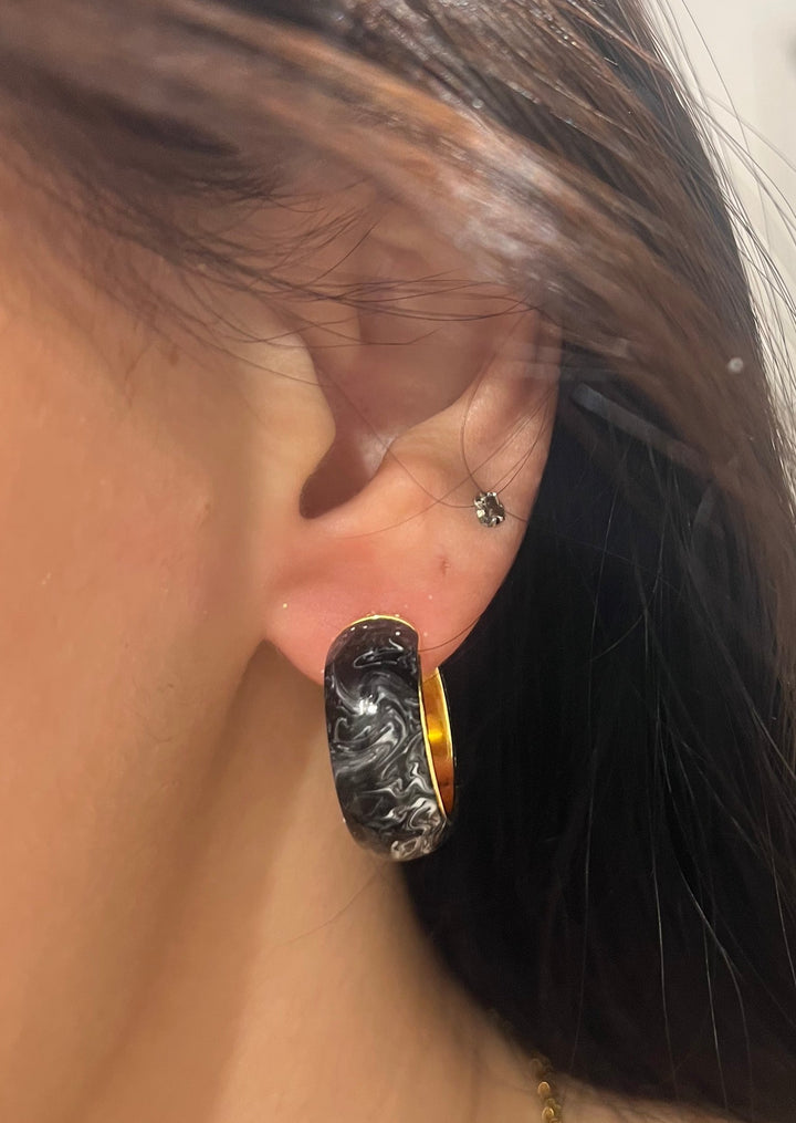 Gorjana Paseo Marble Small Hoops, Jewelry, Gorjana, Adeline, dallas boutique, dallas texas, texas boutique, women's boutique dallas, adeline boutique, dallas boutique, trendy boutique, affordable boutique