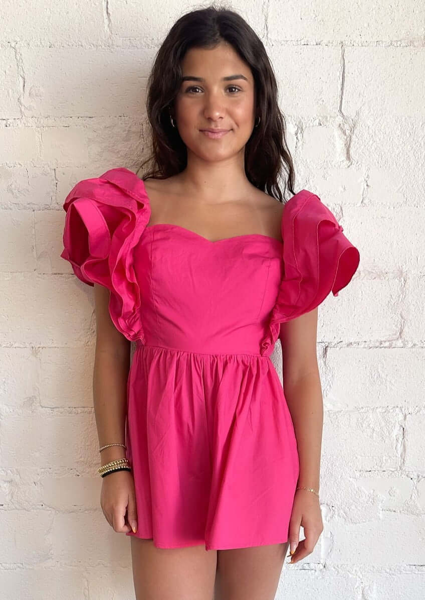 Cute As A Button Romper, romper, Adeline, Adeline, dallas boutique, dallas texas, texas boutique, women's boutique dallas, adeline boutique, dallas boutique, trendy boutique, affordable boutique