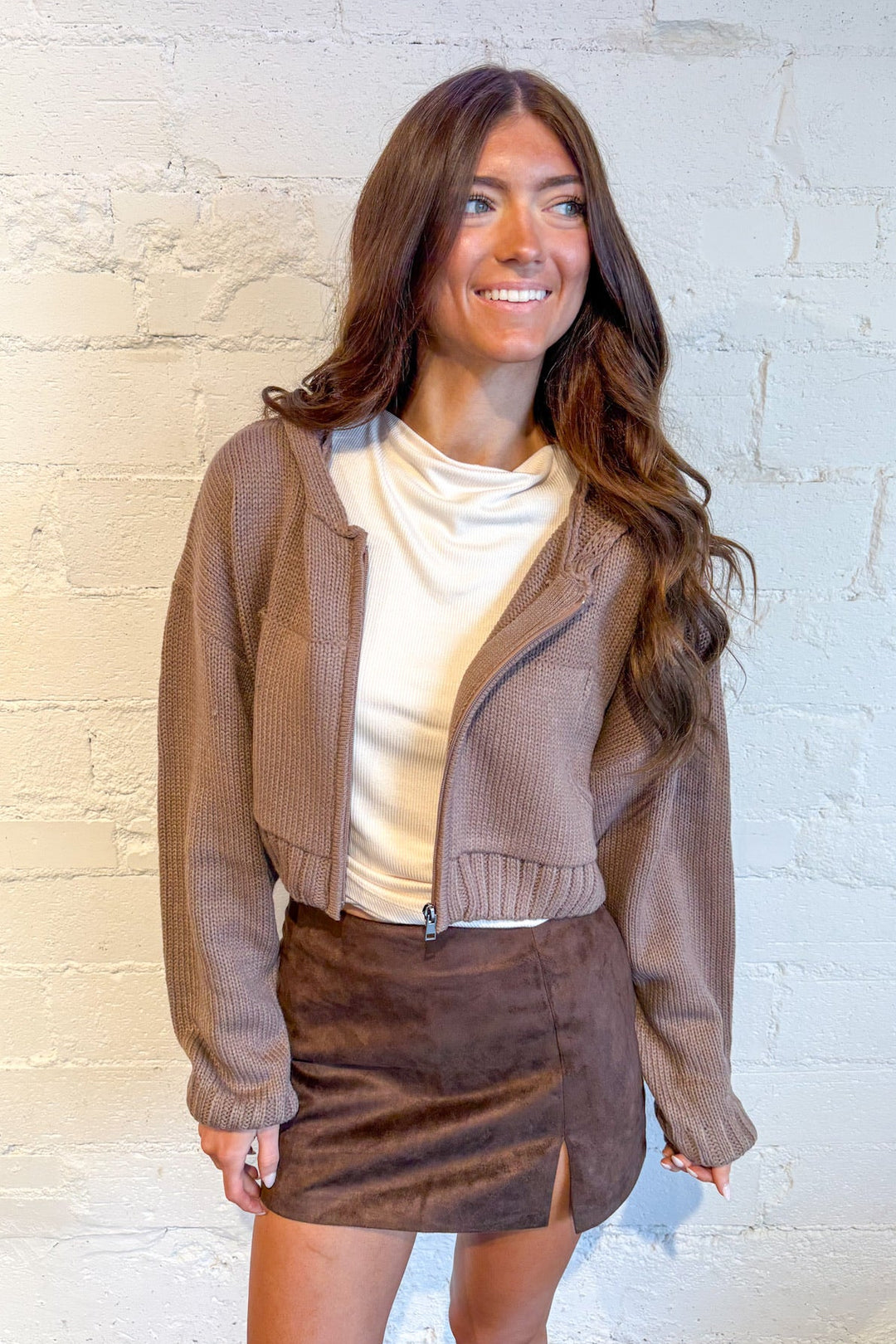 Kim Cropped Zip Sweater, Cropped Jacket, Hoodie, Fall Styles, Outerwear, Jackets, Adeline Boutique, Dallas Boutique, Women's Clothing Boutique, Knit Tops