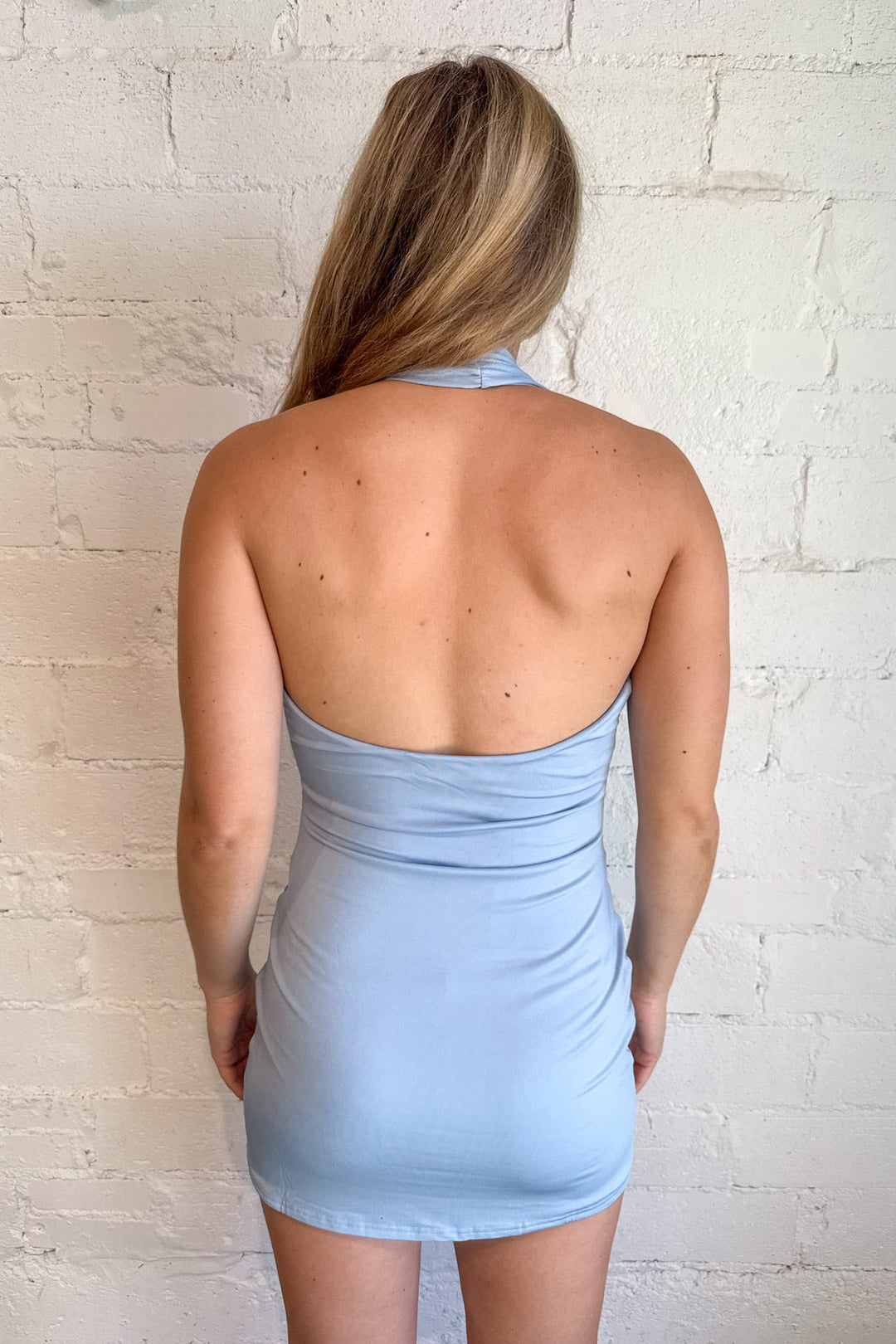 LYLAS Dress, Blue Dress, Mini Dress,Halter Dress, Going Out Dress, Adeline Boutique, Dallas Boutique, Women's Dresses