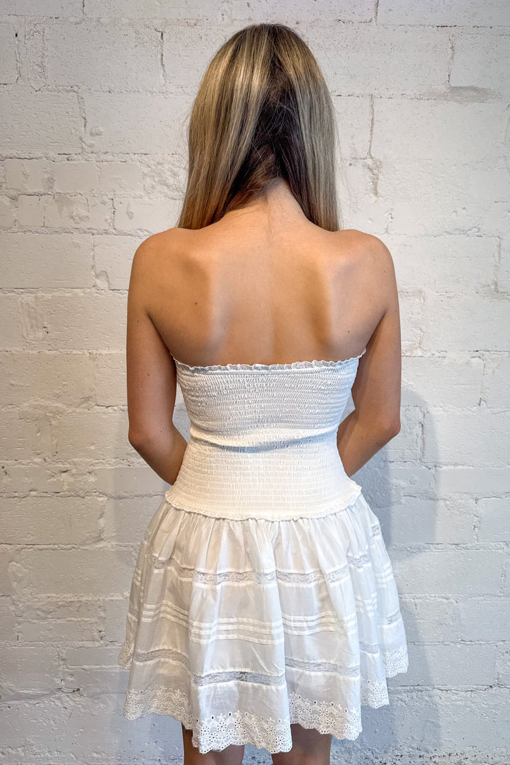Lace Trim Tube Dress, White Tube Dress, White Lace Dress, Women's Dresses, Spring and Summer Dresses, Vacation Styles, Adeline Boutique, Dallas Boutique