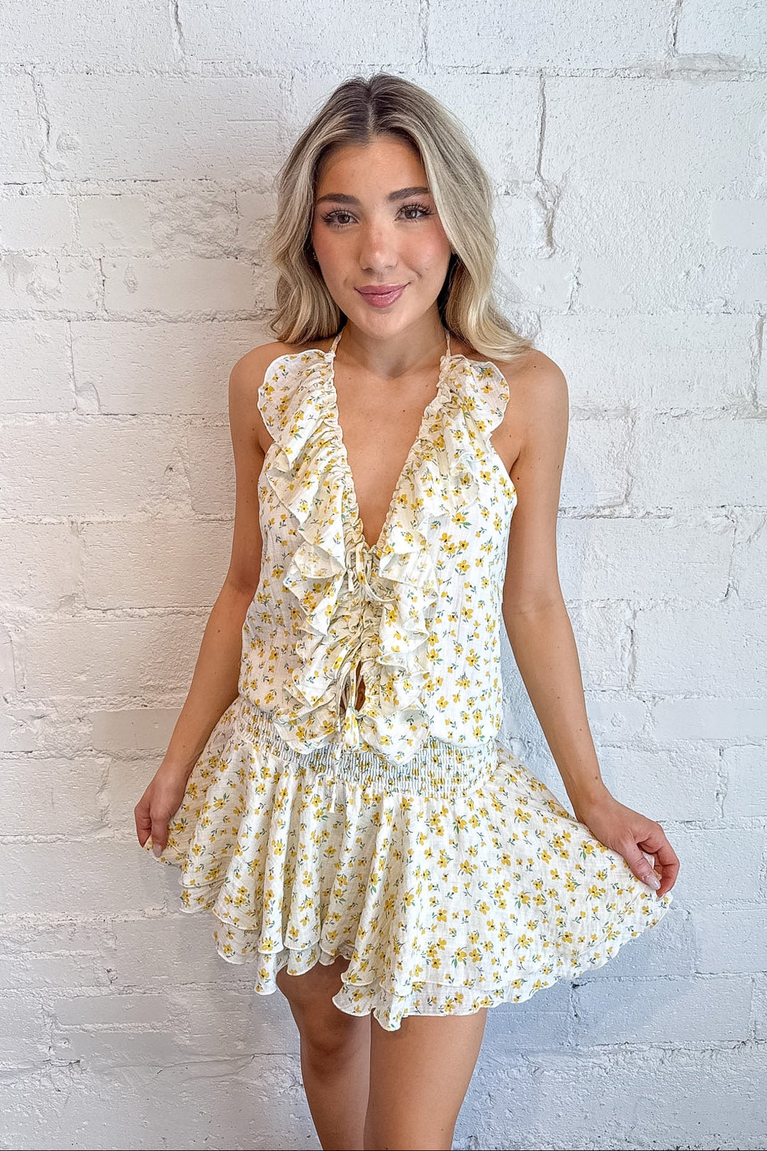 Lillian Mini Dress, Spring Dresses, Yellow Dress, Spring and Summer Styles, Adeline Boutique, Dallas Boutique, Women's Boutique Dresses