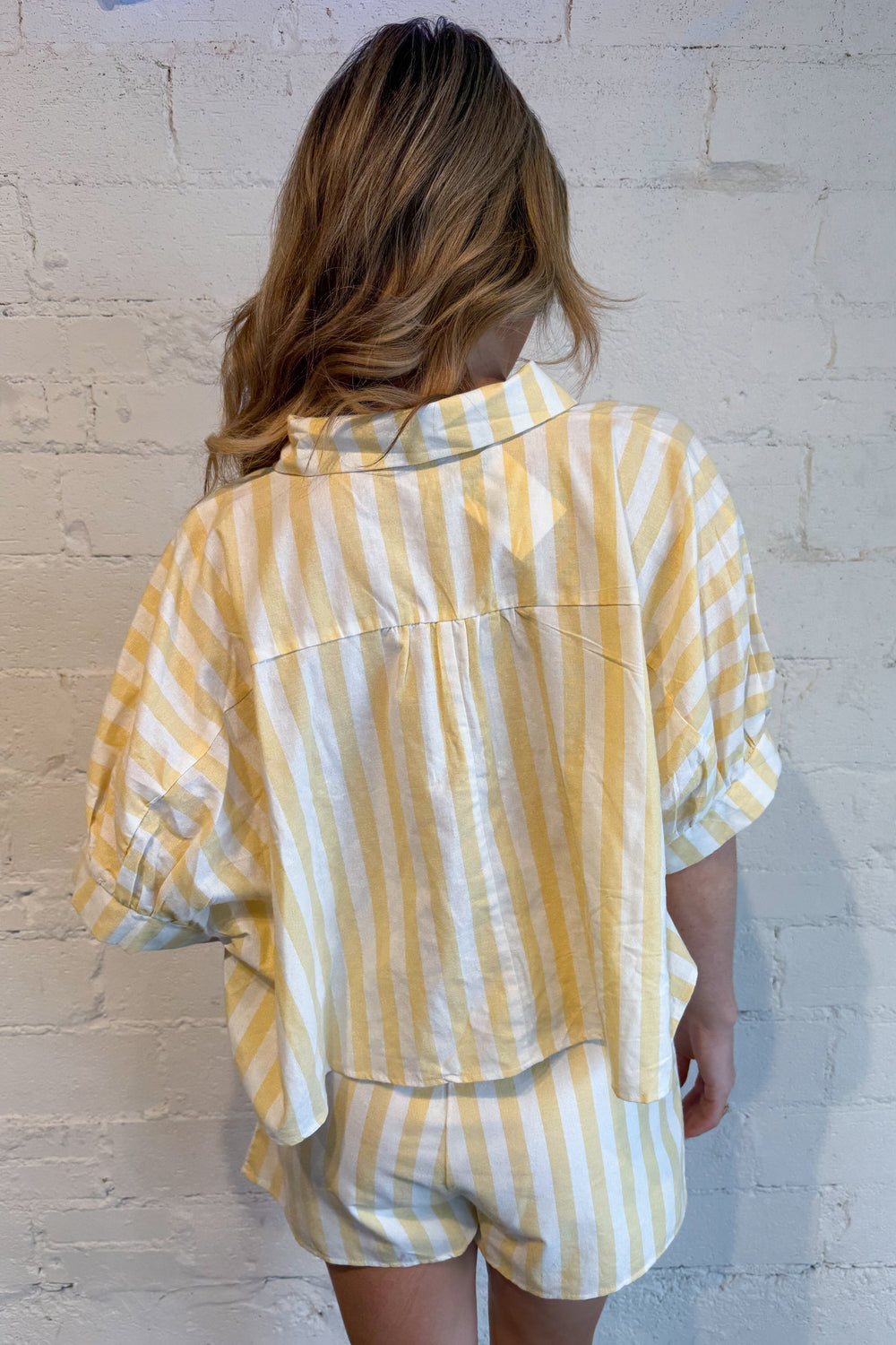 Limoncello Boxy Shirt Yellow Back, adeline boutique, dallas boutique, boutique