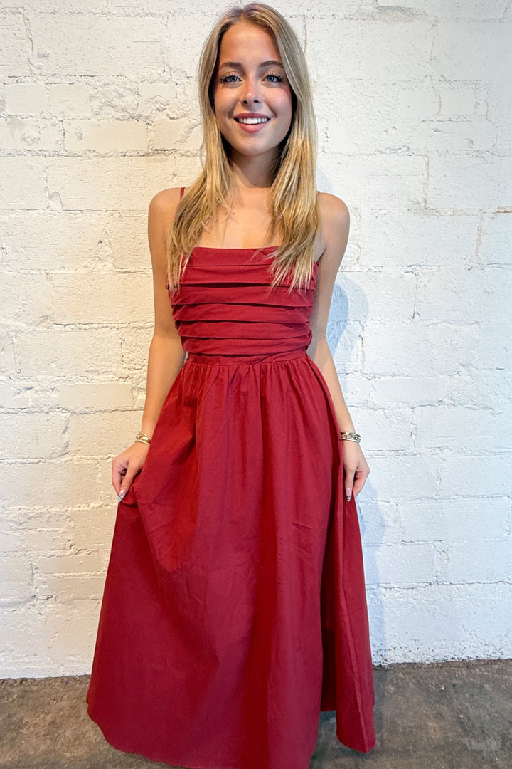 Liv Maxi Dress Crimson, adeline boutique, dallas boutique, boutique