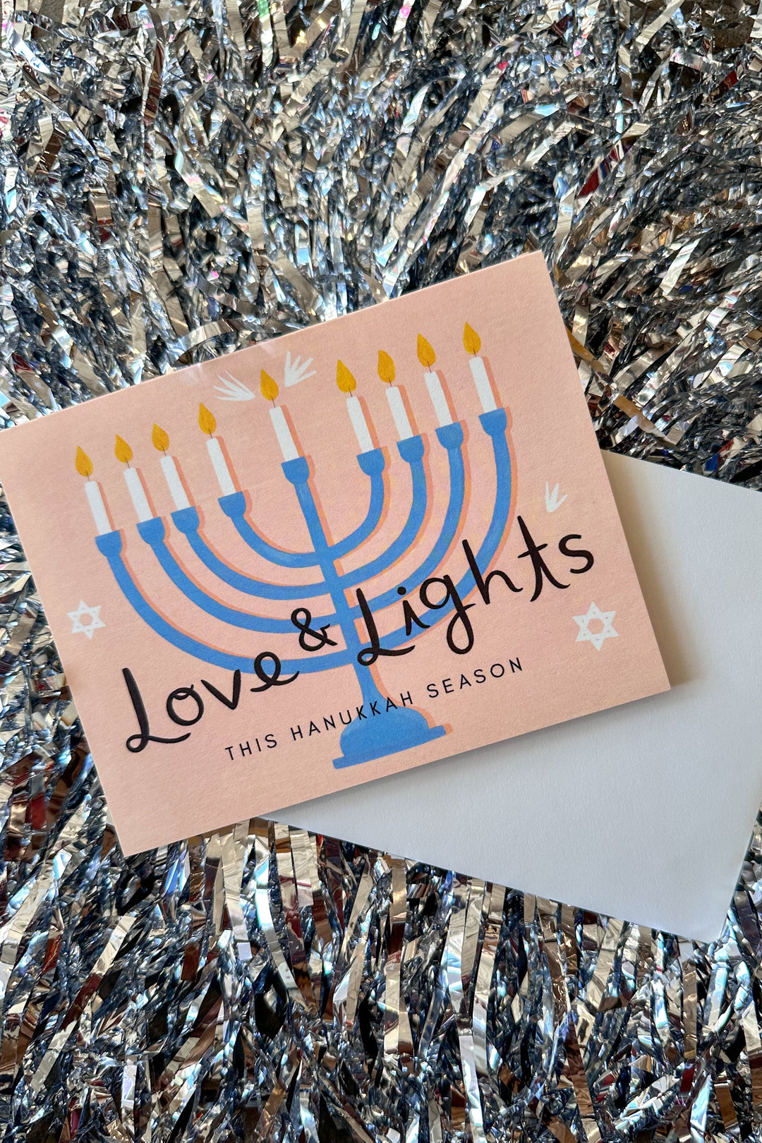 Love & Lights Hanukkah Greeting Card, Greeting Card, Holiday Cards, Adeline Boutique