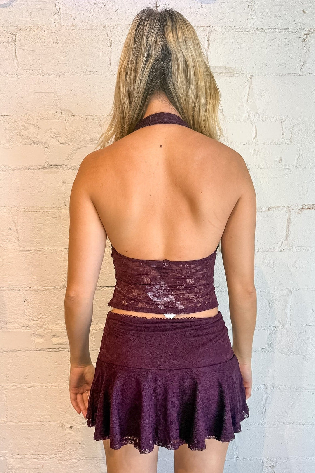 Lace top, purple lace top, going out top