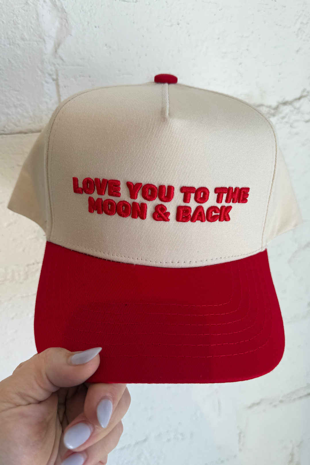 Love You To The Moon Trucker Hat, Trucker Hats, Hats, Valentines Gift Idea, Adeline Boutique, Dallas Boutique, Accessories, Gift Ideas