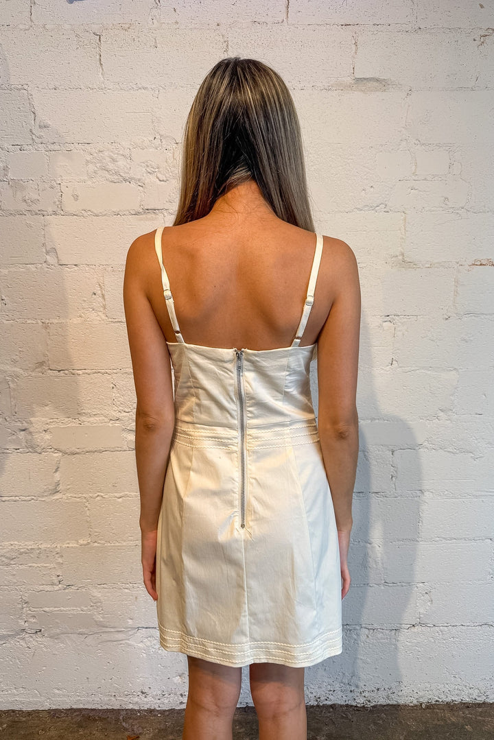 Maddie Mini Dress, white mini dress, mini white dress with detailing