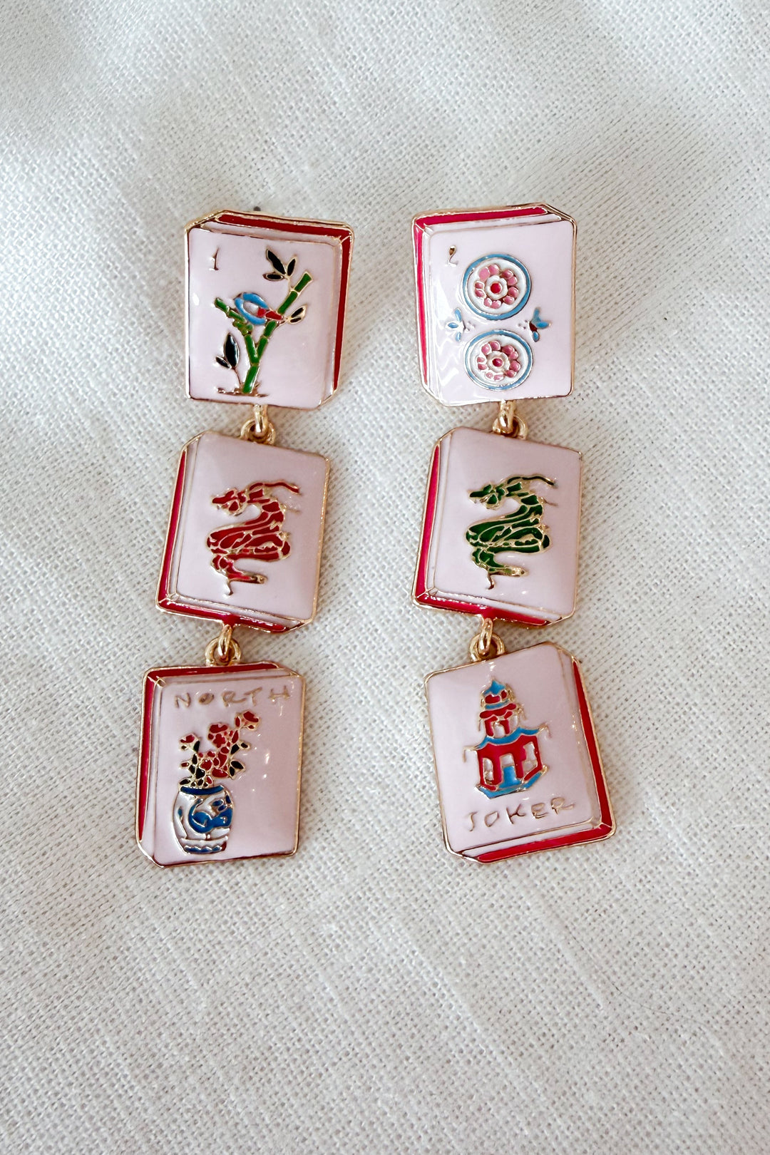Mahjong Tile Earrings, adeline boutique, dallas boutique, boutique
