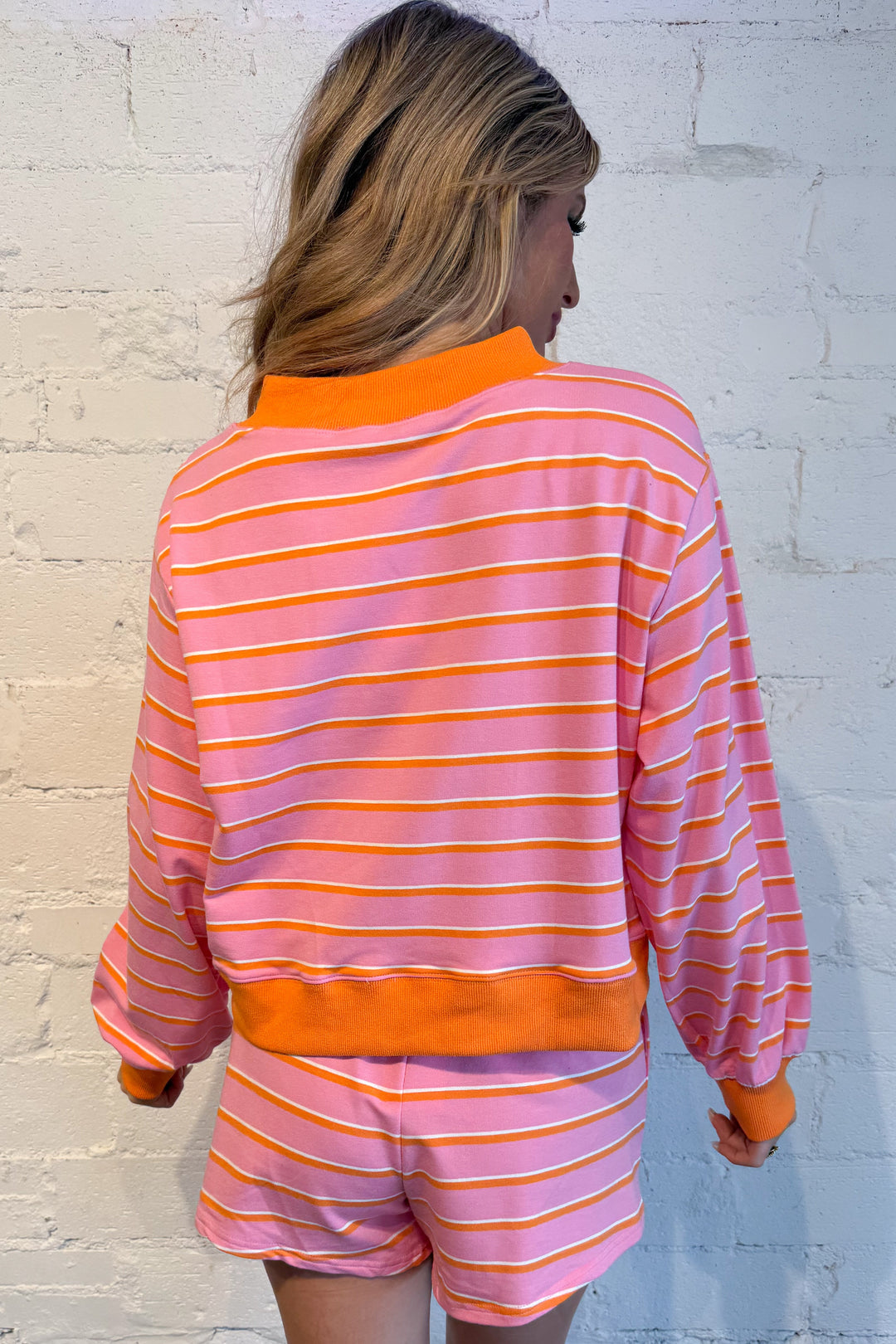 Malibu Morning Sweatshirt Pink Back, adeline boutique, dallas boutique, boutique