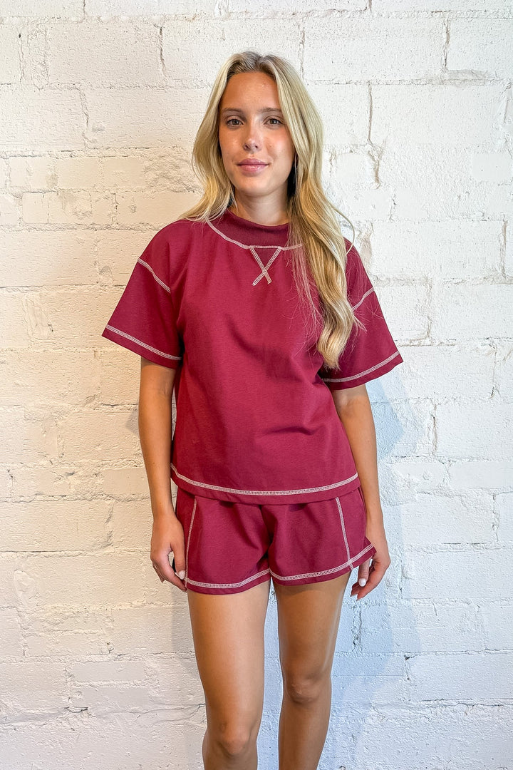 maroon maching set, gameday set, game day set, matching set