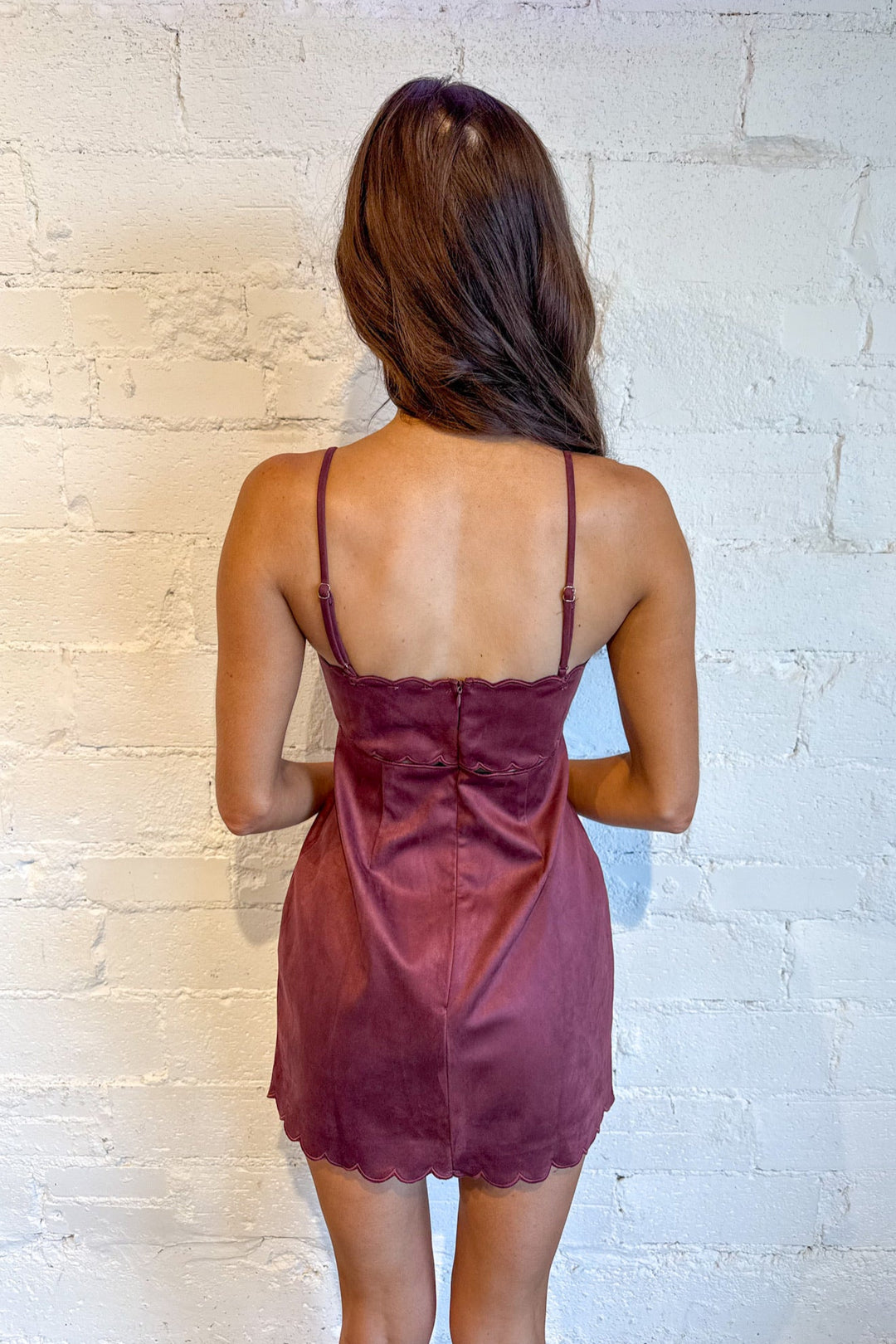 Moonstone Scallop Mini Dress, Black Dress, Suede Dress, Adeline Boutique, Dallas Boutique, Boutique Dresses