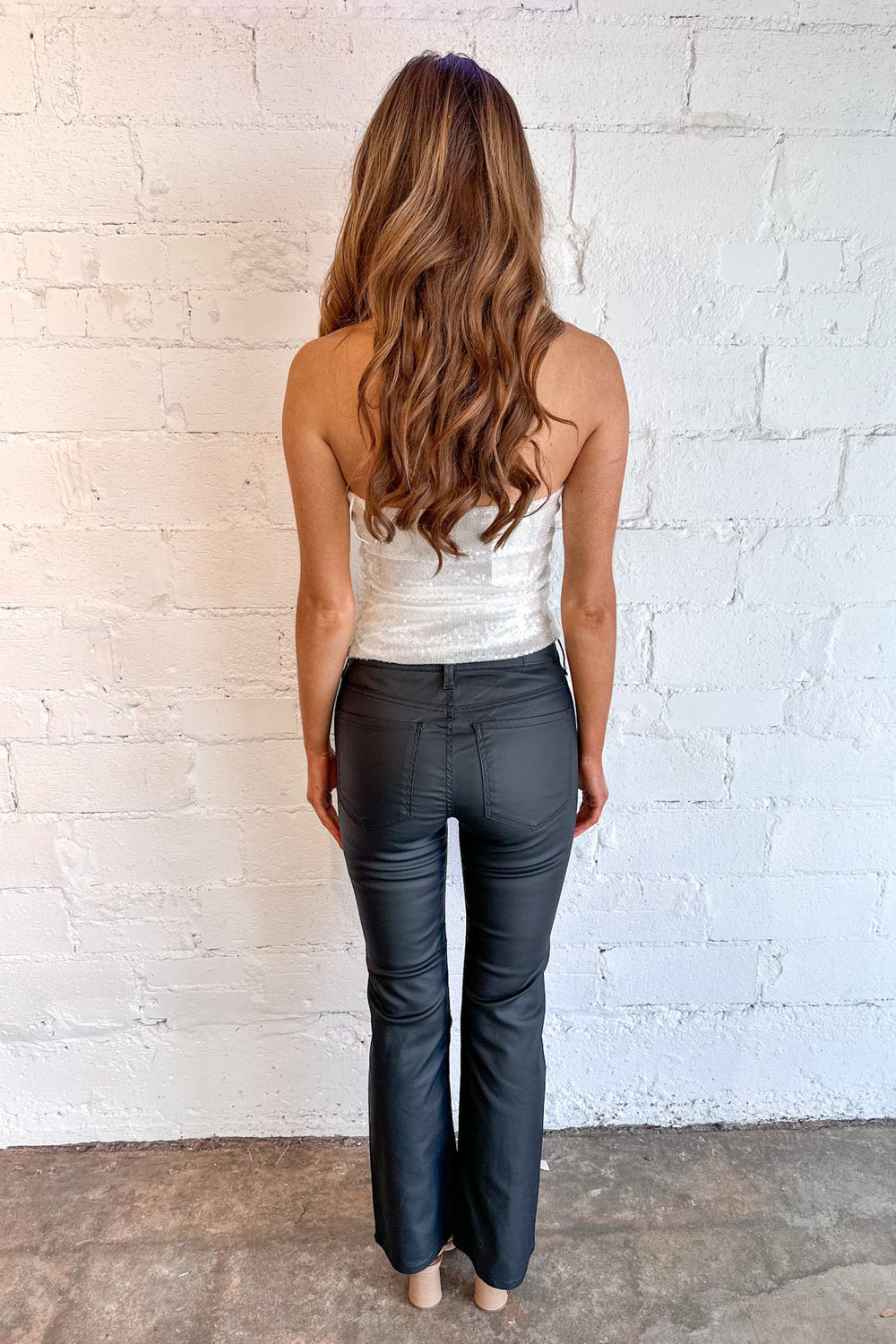Mavi Maria Black Coated Pants, Leather Pants, Leather, Going Out Outfit, Adeline Boutique