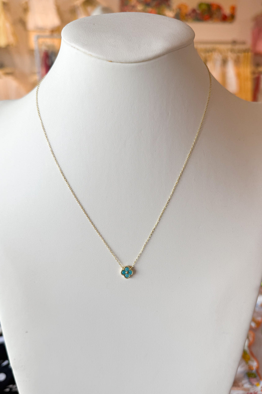 Mini Gracie CZ Pendant Necklace Blue, necklace, necklaces, jewelry, accessory, accessories, dallas boutique, boutique, adeline boutique 