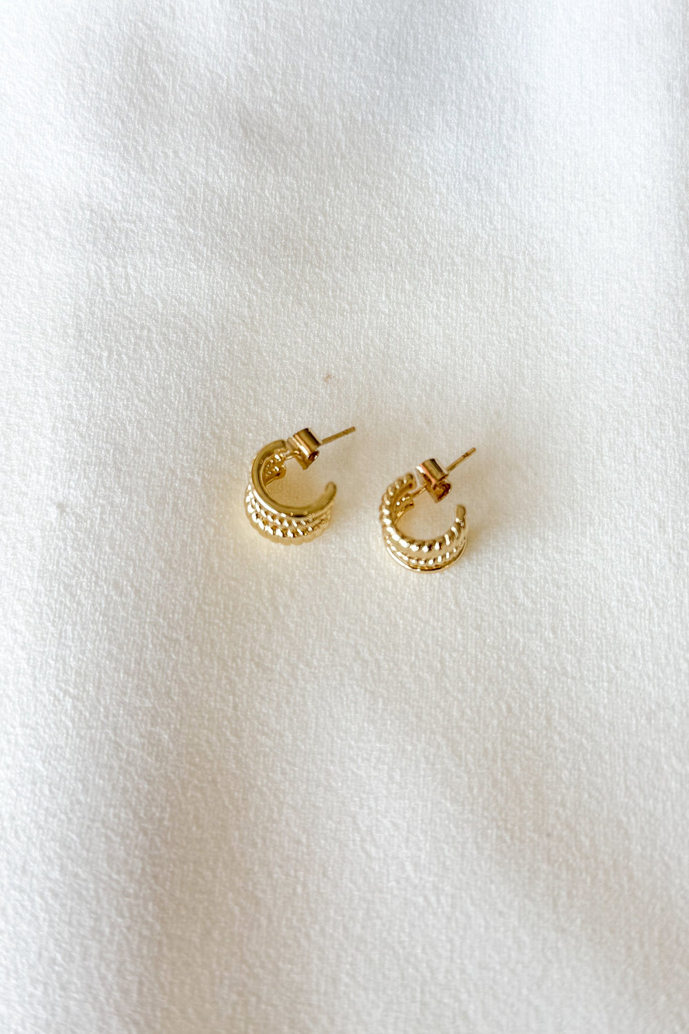 Mini Triple Hoop 14k Gold Dipped Earring, Earrings, Mini Hoop Earrings, Hoop Earrings, Jewelry, Boutique Jewelry, Dallas Boutique, Adeline Boutique