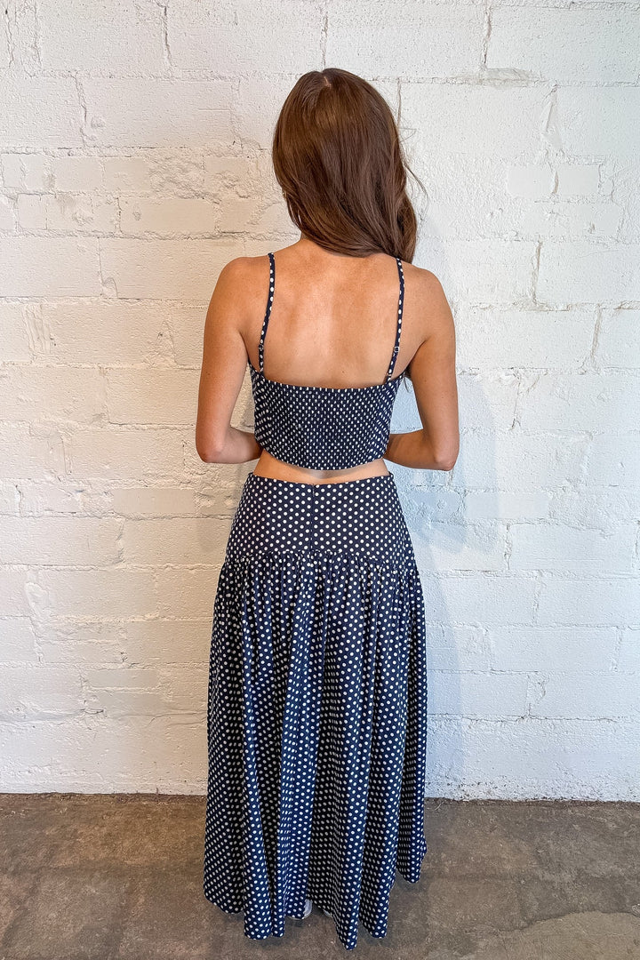 Presley Polka Dot Maxi Skirt, Maxi Skirt, Polka Dot Skirt, Sets, Matching Sets, Spring and Summer Styles, Adeline Boutique, Dallas Boutique, Vacation Sets, Skirts