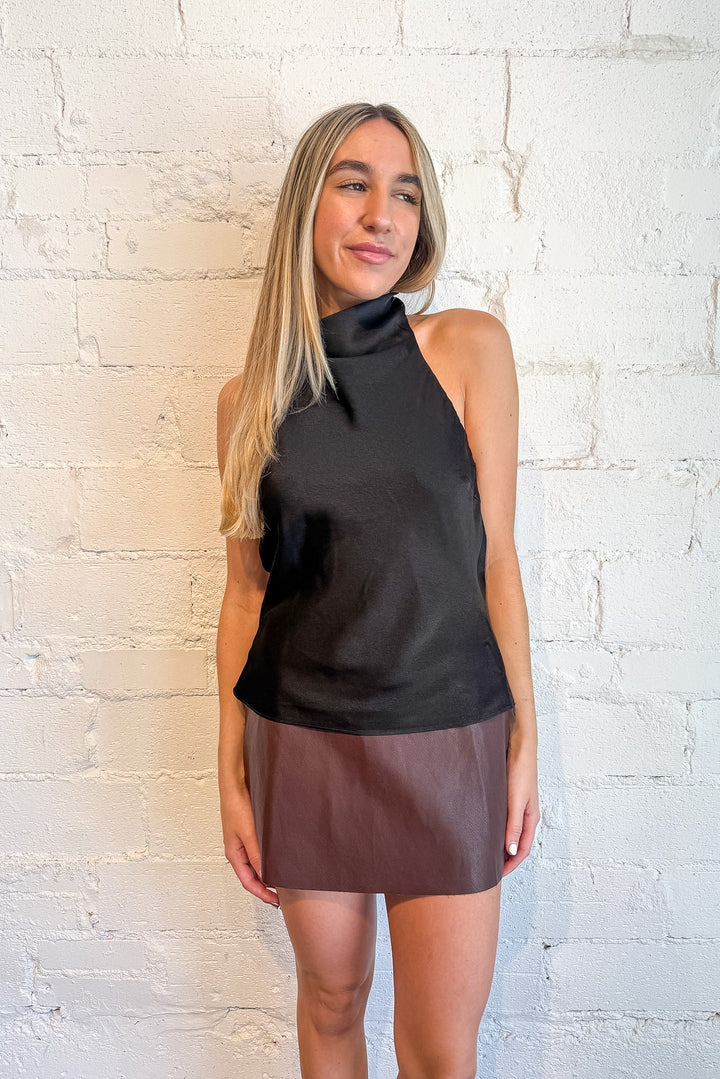 satin halter black