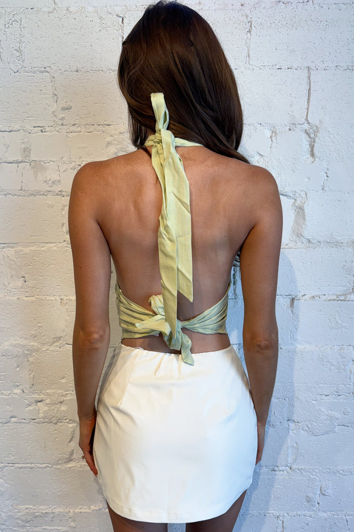 Ophelia Leather Skirt White Back, adeline boutique, dallas boutique, boutique