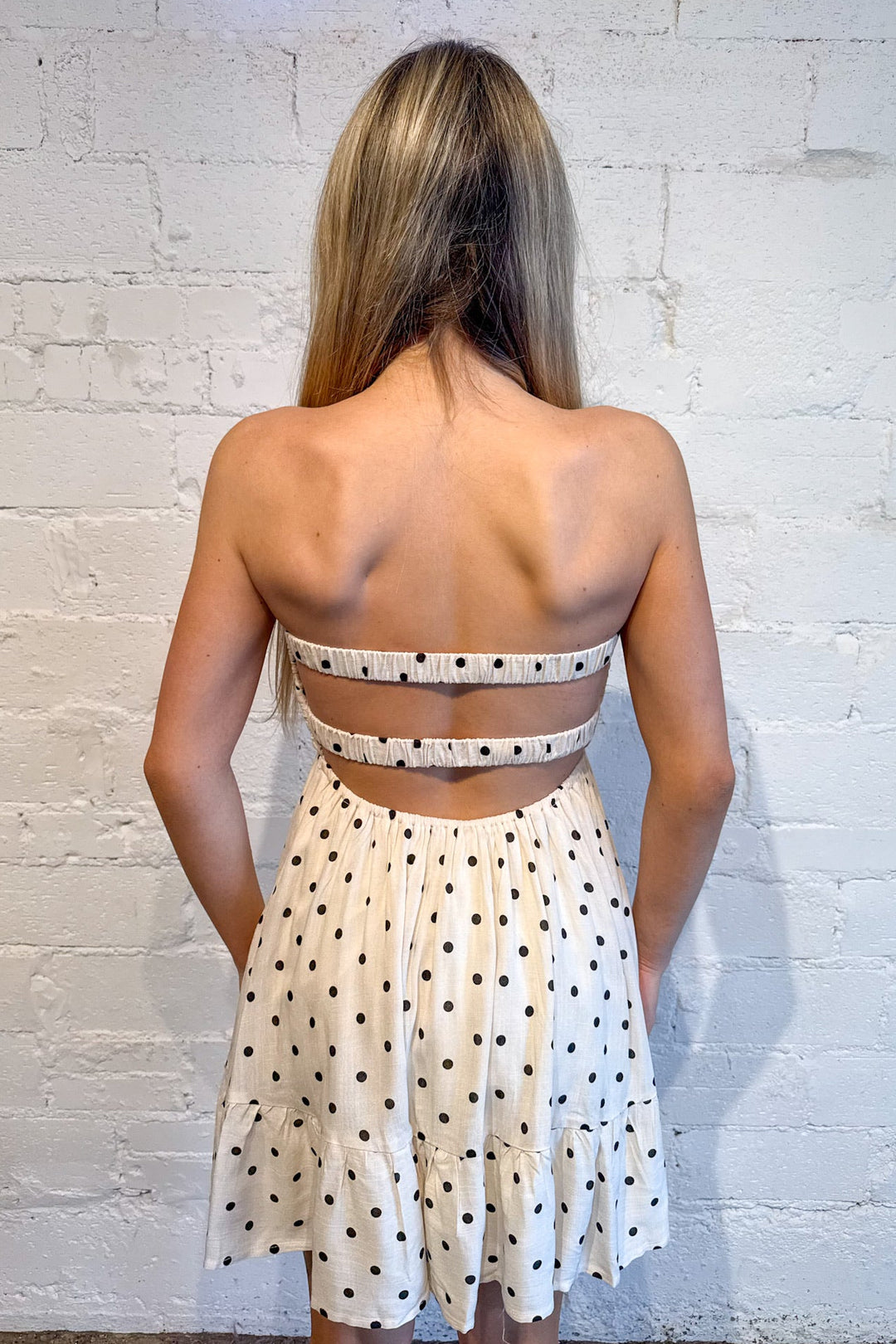 Parker Romper, Romper, Polka Dot, Spring Break Styles, Spring and Summer Styles, Dresses, Women's Dresses, Women's Neutral Dress, Adeline Boutique, Dallas Boutique, Boutique Dresses