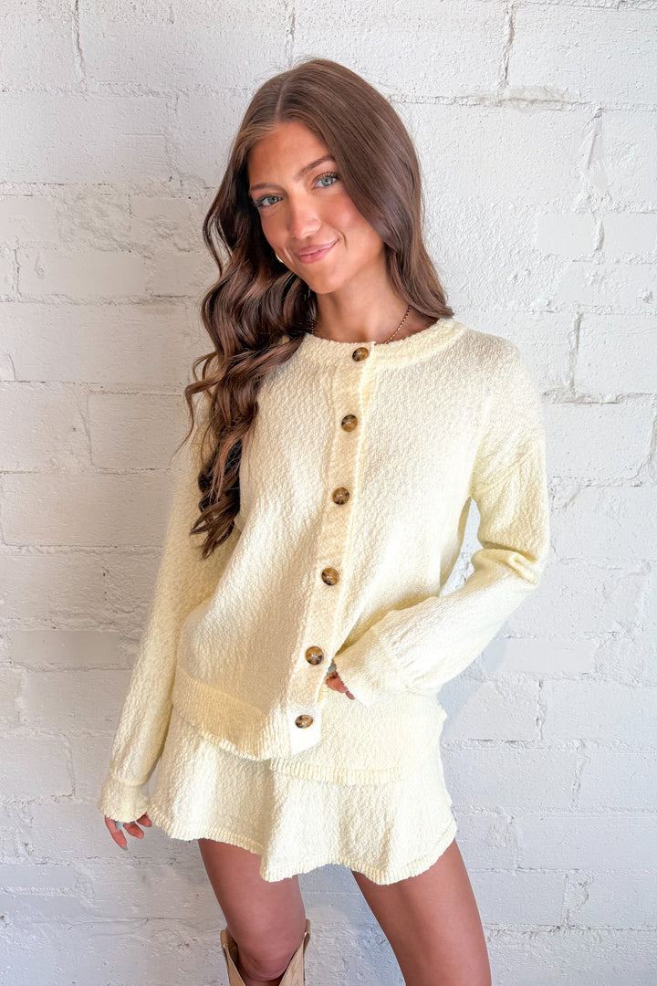 Pastel Button Down Knit Sweater, Sweater, Two Piece Set, Sets, Matching Set, Spring and Summer Styles, Adeline Boutique, Dallas Boutique