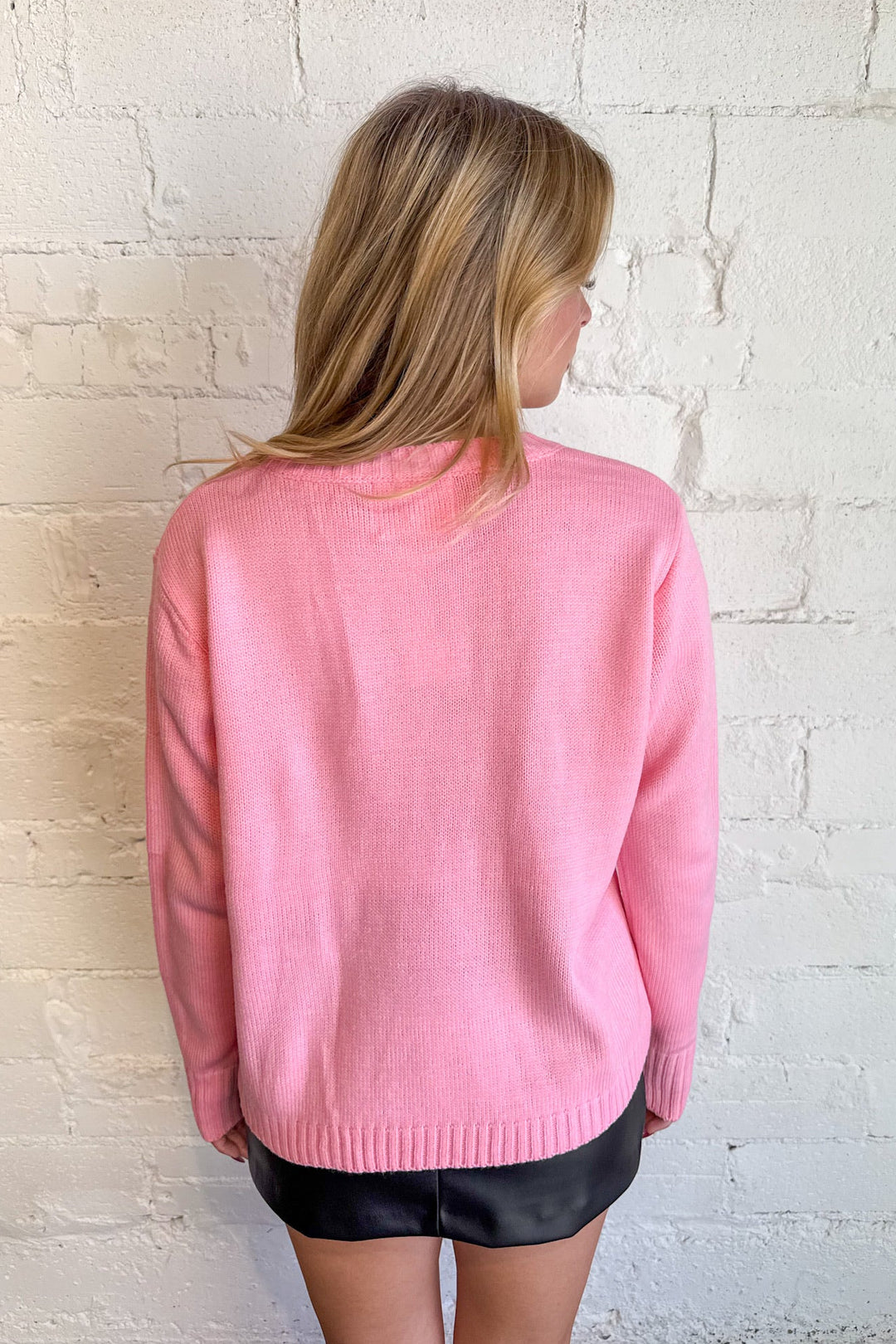 Pink Merry Sweater, Christmas Sweater, Sweater, Knit Sweaters, Holiday Styles, Winter Styles, Adeline Boutique, Dallas Boutique, Tops, Oversized Sweater