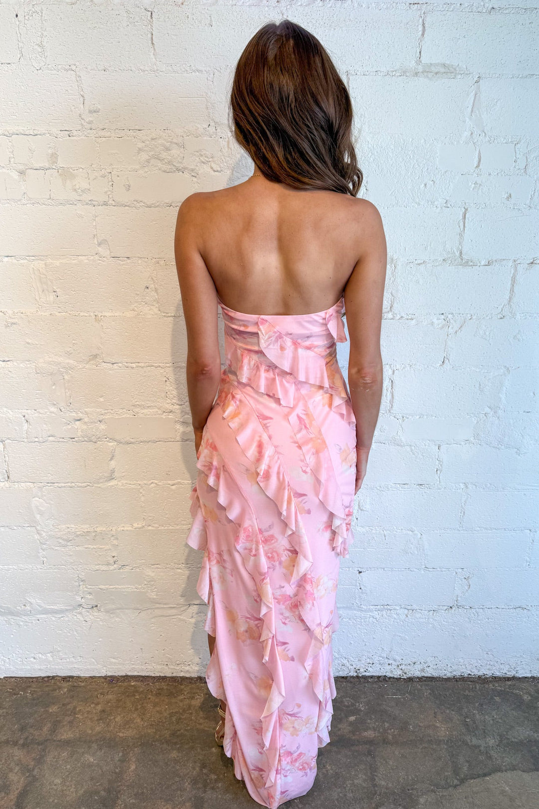 Power Mesh Ruffle Maxi Dress, Strapless Dress, Maxi Dress, Dress with Ruffles, Wedding Guest Dress, Weddings, Adeline Boutique, Dallas Boutique, Womens Boutique, Boutiques