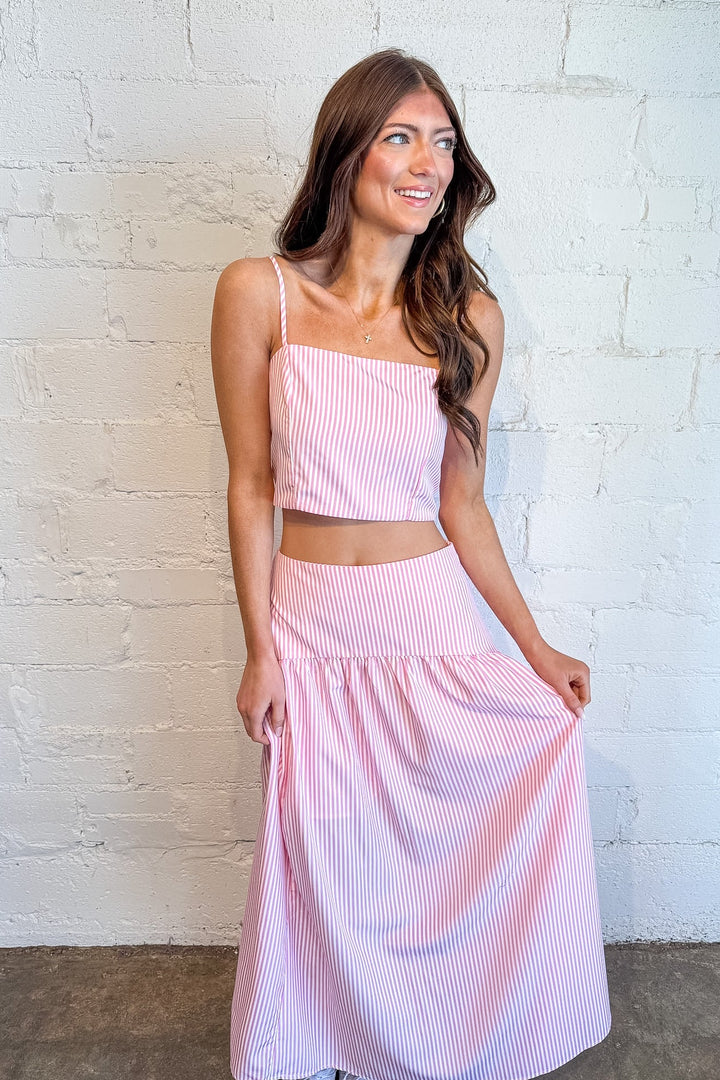 Sally Striped Maxi Skirt, Maxi Skirt, Sets, Spring and Summer Styles, Striped Set, Vacation Styles, Adeline Boutique, Dallas Boutique