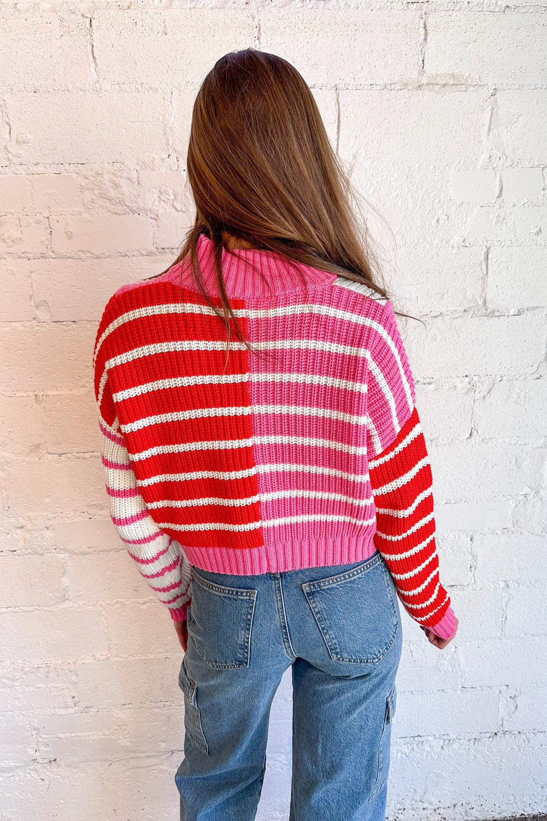 Sweater, Zip Sweater, Stripped Sweater, Adeline Boutique