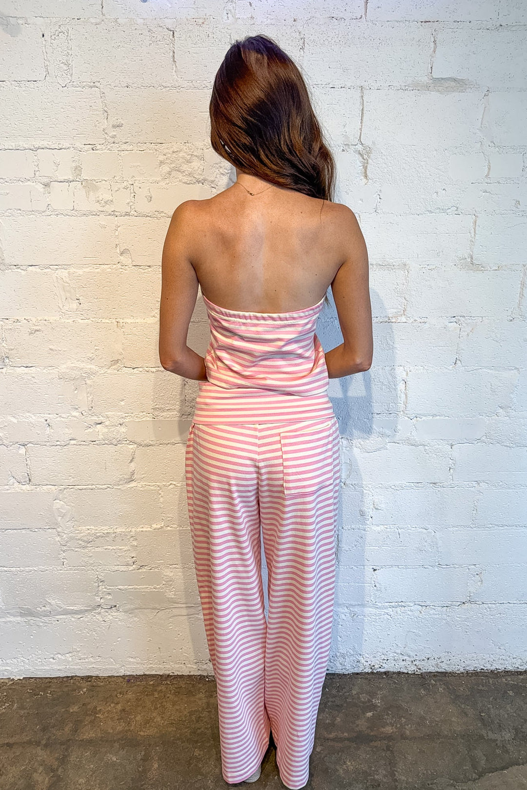 Striped Fold Over Wide Leg Pants, Two Piece Set, Sets, Matching Sets, Spring Styles, Loungewear, Wide Leg Pants, Striped Set, Adeline Boutique, Dallas Boutique, Women's Boutique, Pants