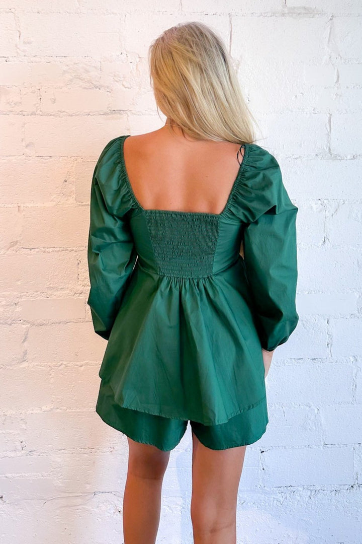 Poplin Gameday Romper Green 