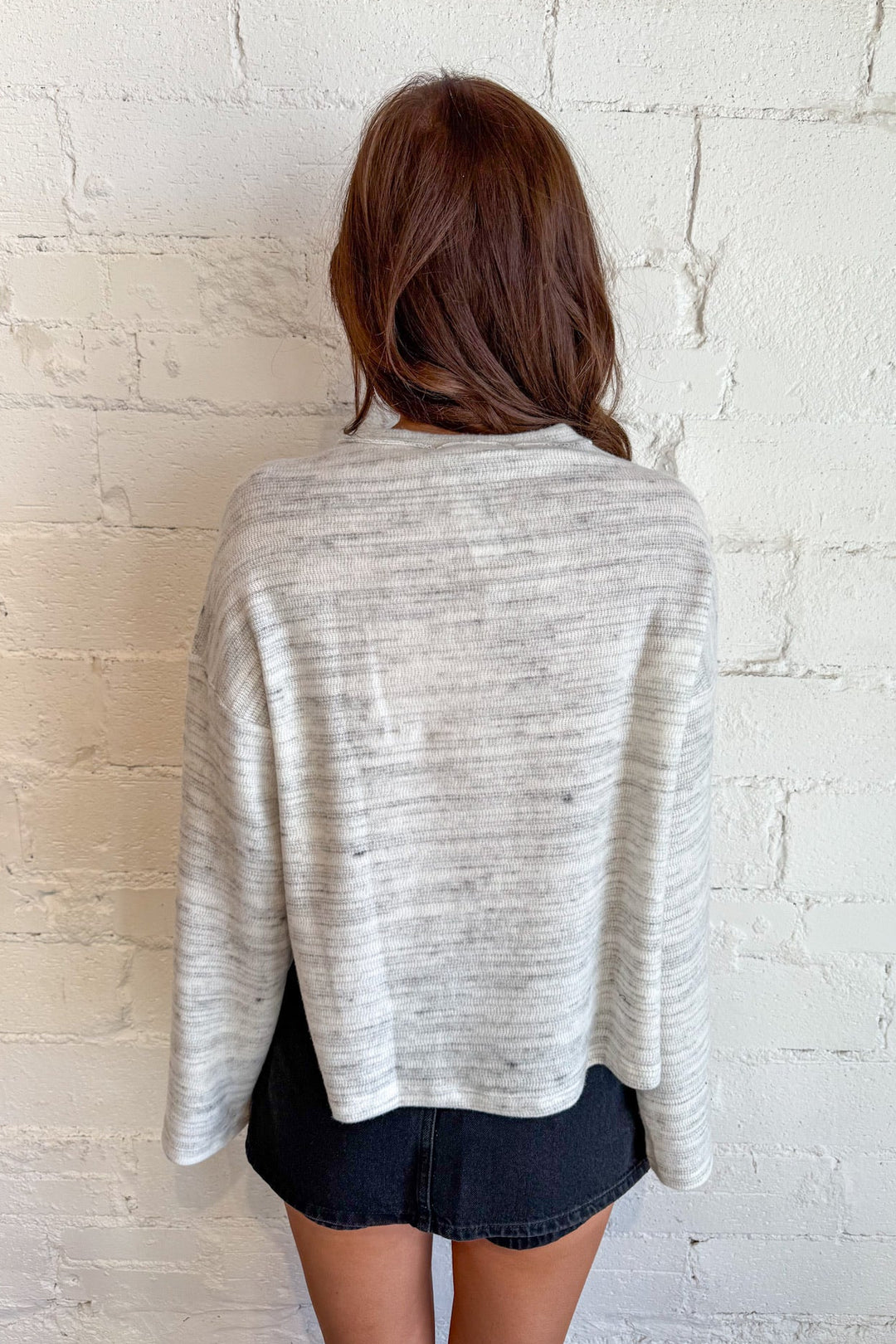 Project Social T Emery Seamed Cozy Notch Neck Top, Pullover Top, Tops, Long Sleeve Tops, Sweaters, Adeline Boutique, Dallas Boutique, Women's Boutique