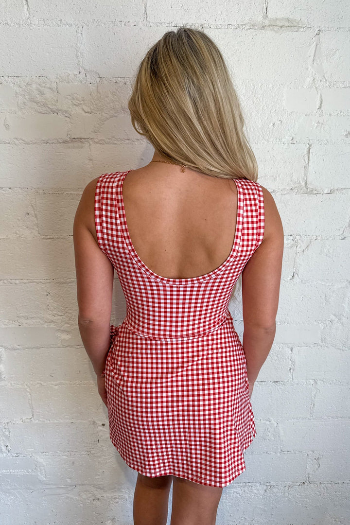 Gingham Print Wrap Tie Front Dress, Gingham Print, Gingham Dress, Tennis Dress, Thanksgiving Styles, Dresses, Adeline Boutique, Dallas Boutique, Women's Boutique