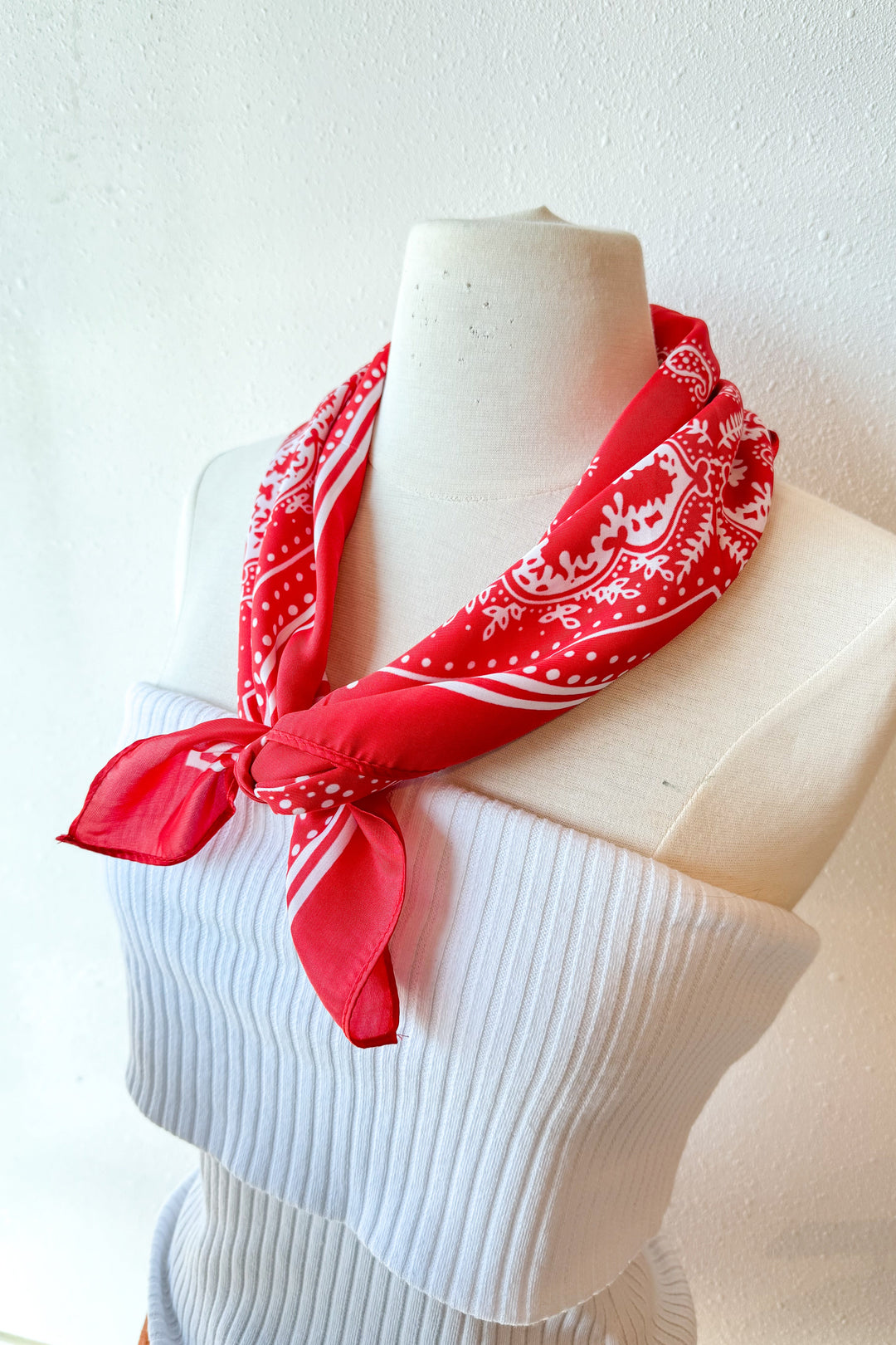 Red Scarf, Neck Scarf, Accessories, Adeline Boutique, Dallas Boutique, Game Day Accessory 
