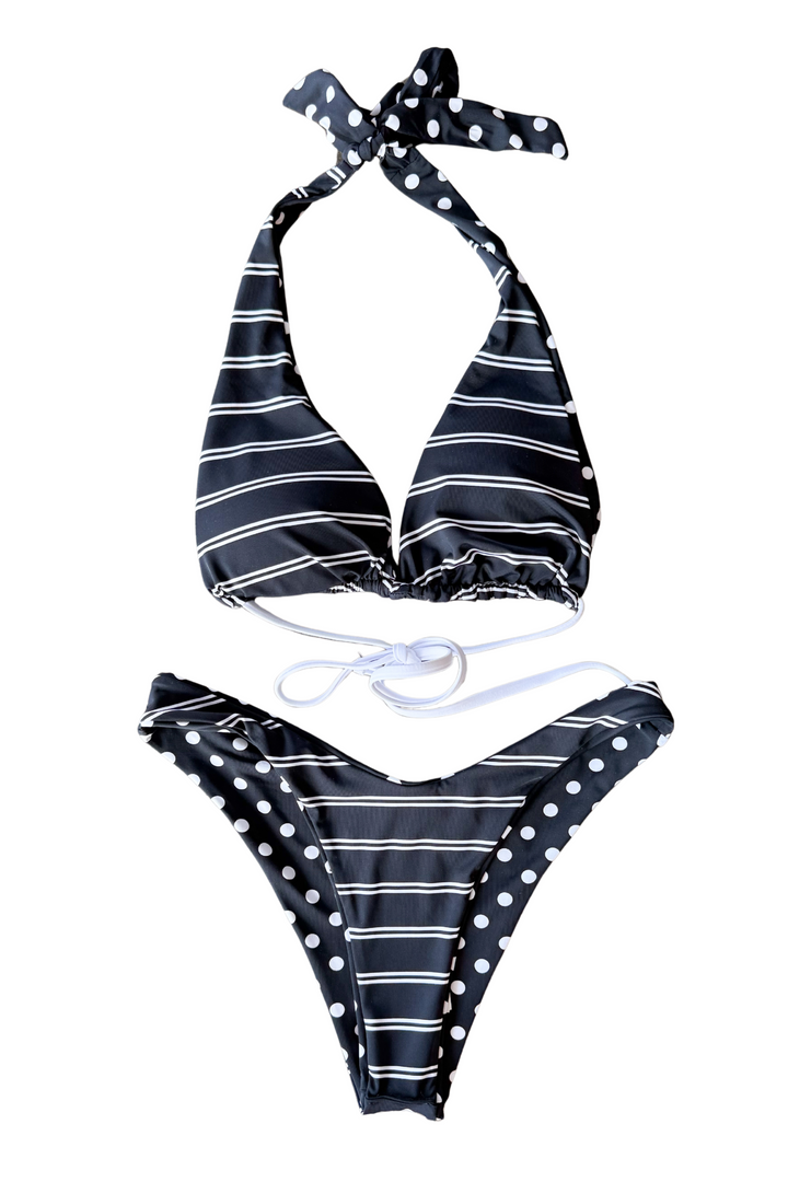 Reversible Stripe/Polka Dot Bikini Top, top, tops, swim, swimsuit, swimwear, bikini, dallas boutique, boutique, adeline boutique