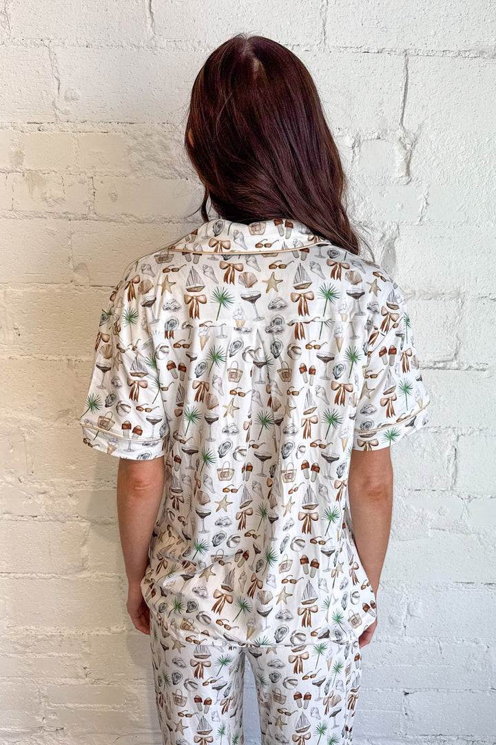 Seashells & Martinis PJ Top, Pajama Top, Loungewear, Adeline Boutique, Dallas Boutique