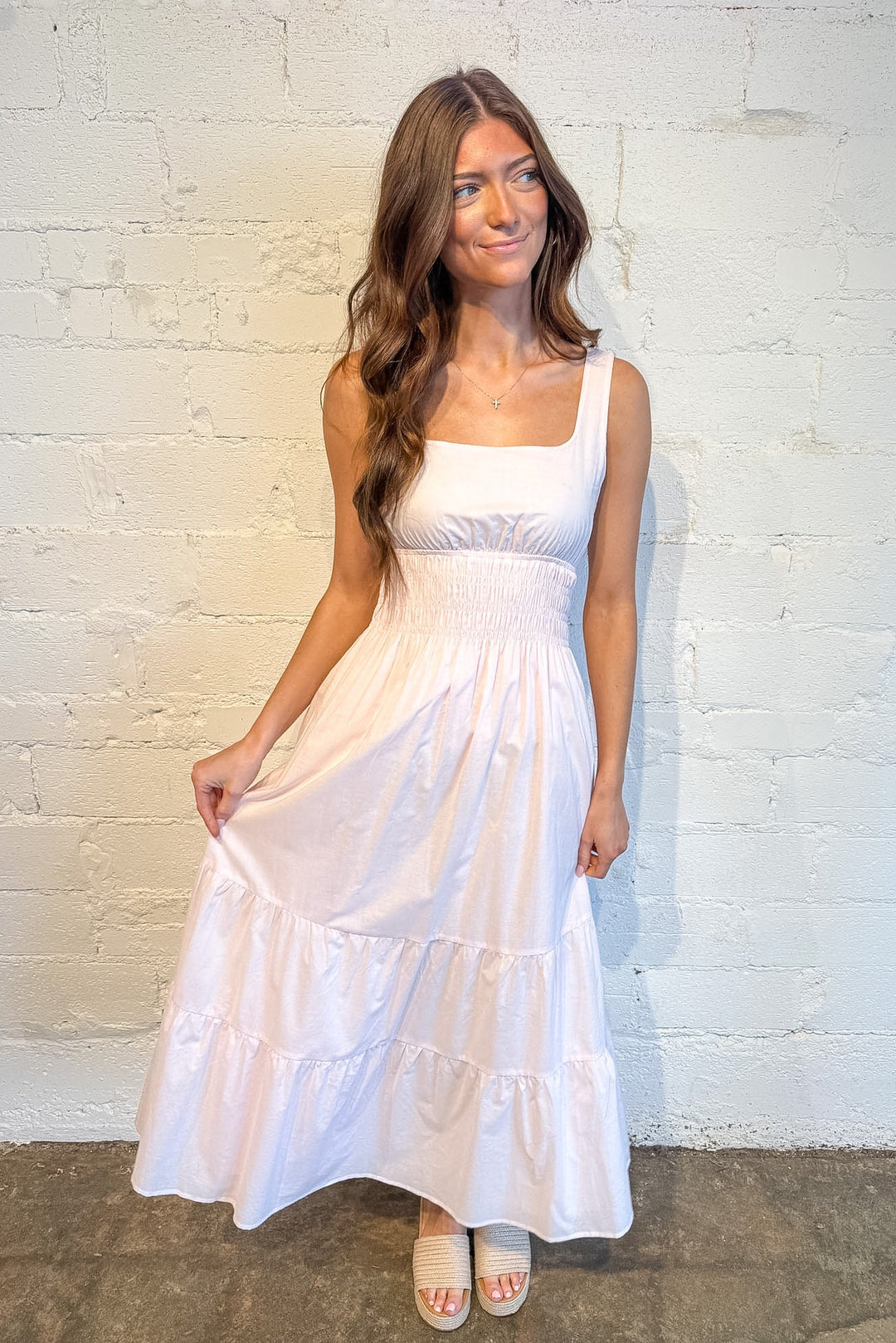 Shay Midi Dress, Midi Dress, Maxi Dresses, Adeline Boutique, Dallas Boutique, Boutique Dress, Easter Dress, White Dress, Spring and Summer Dress