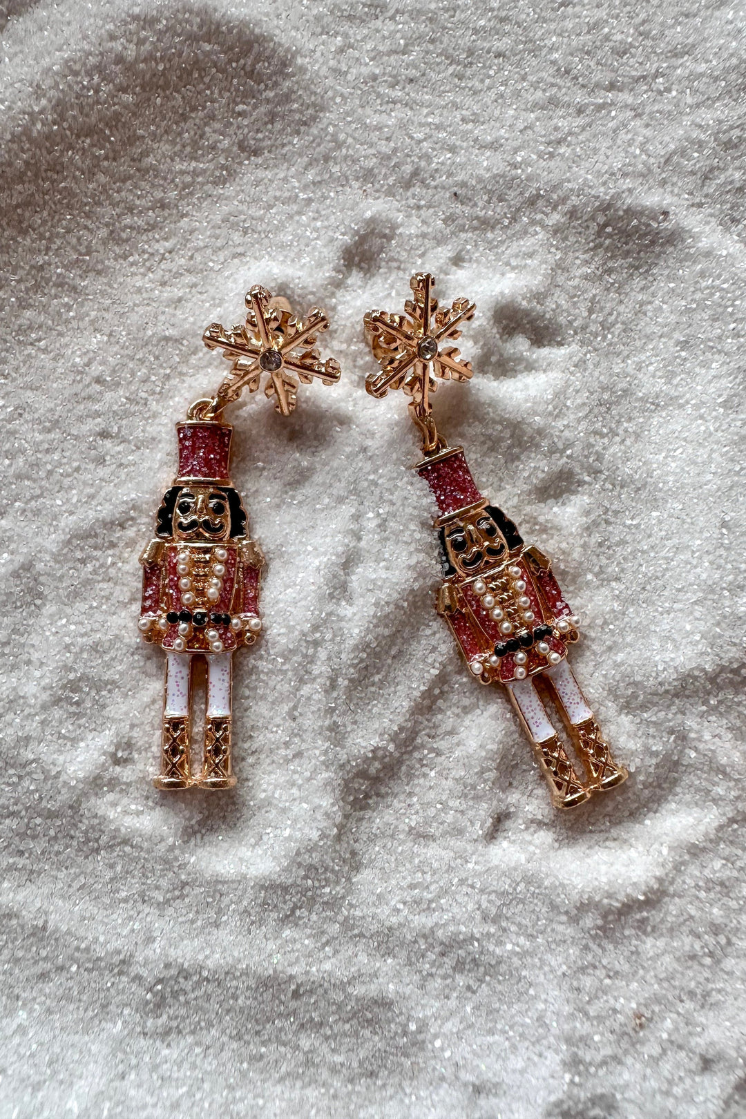 Snowing Nutcrackers Earrings Pink, Holiday Earrings, Adeline Boutique, Boutique Jewelry 