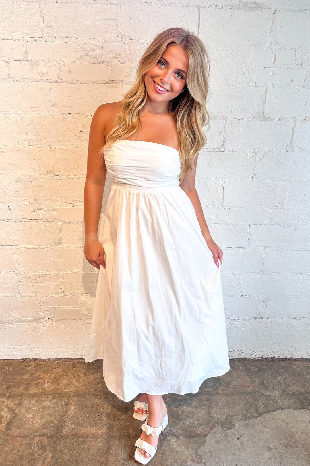 Soft Horizon Maxi, Maxi Dress, White Dress, Adeline Boutique, Dallas Boutique, Boutique Dresses, summer Styles, Vacation Styles