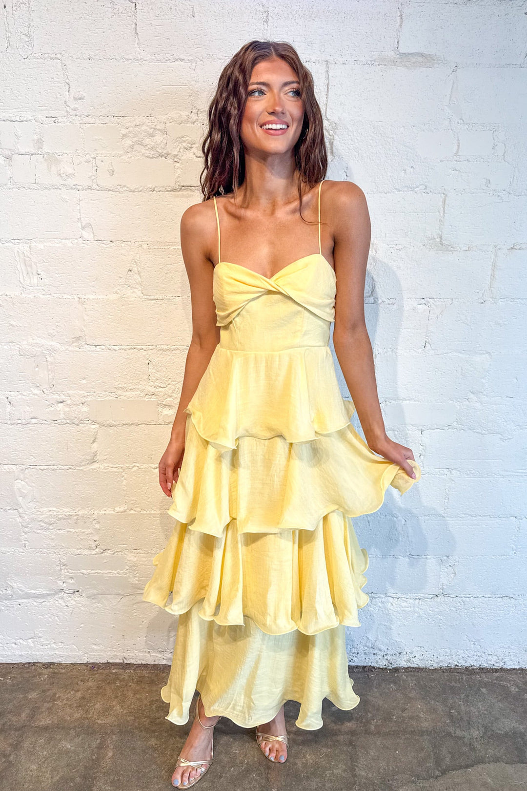 Spring Weather Dress, Flowy Maxi Dress, Spring and Summer Dresses, Wedding Guest Dress, Women's Dresses, Adeline boutique, Dallas Boutique, Yellow Maxi Dress