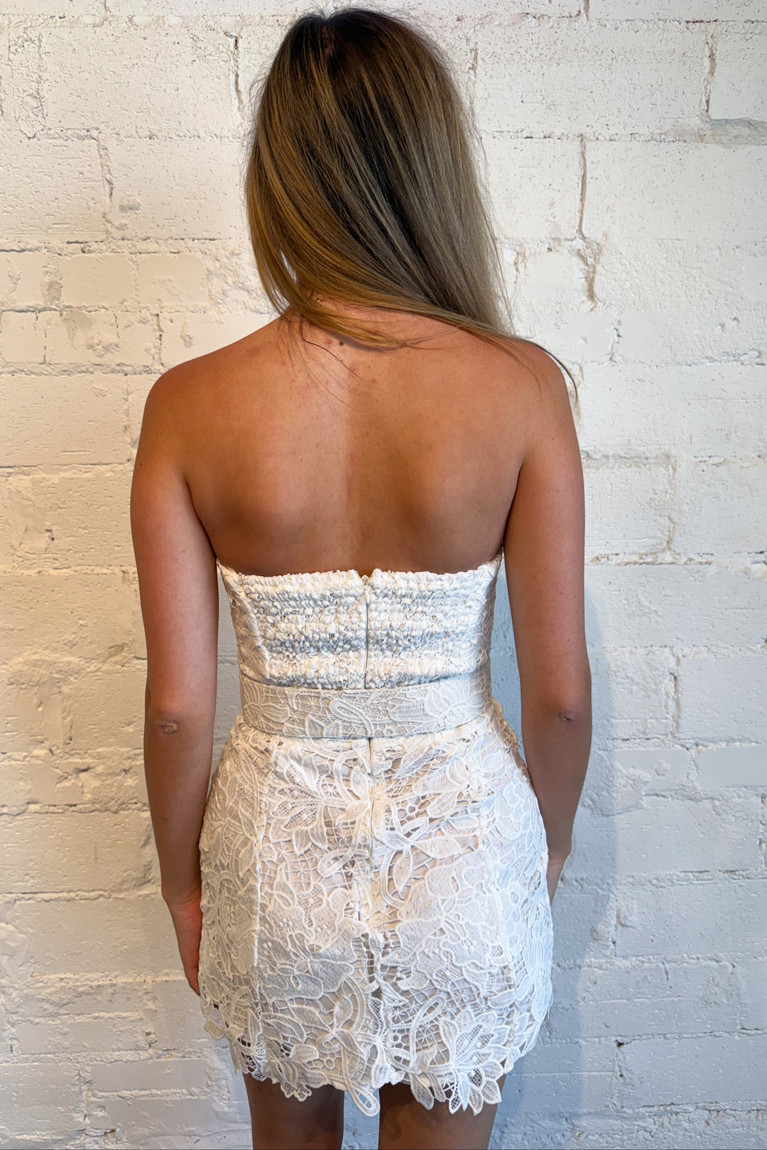 Stop & Stare Dress White Back, adeline boutique, dallas boutique, boutique