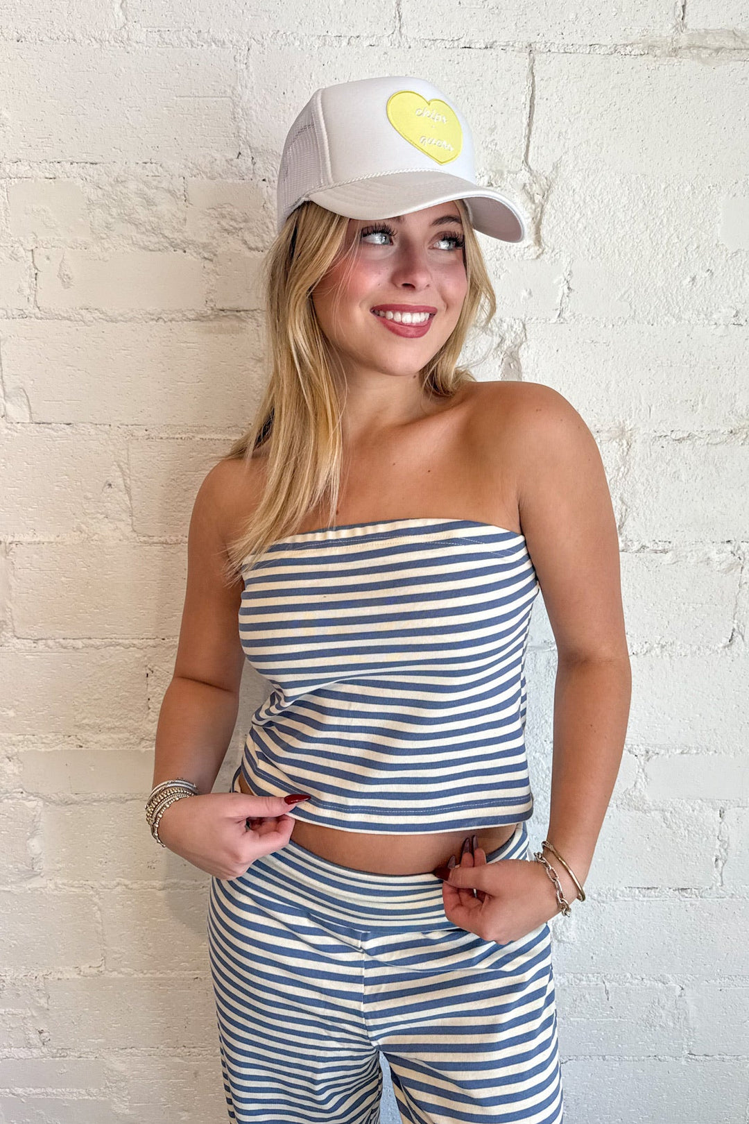 Striped Strapless Cropped Lounge Top, Sets, Matching Sets, Two Piece Set, Loungewear, Tops, Tube Tops, Spring Styles, Adeline Boutique, Dallas Boutique, Women's Boutique,Striped Top