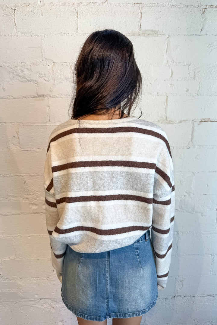 striped sweater, button down sweater, fall sweater, striped sweetheart cardigan