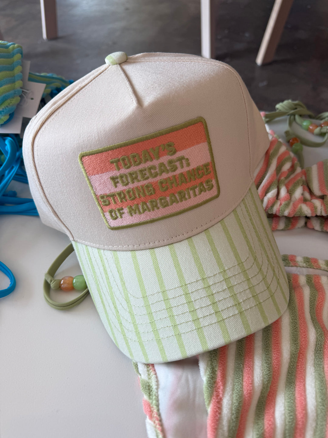 Strong chance of margaritas trucker hat , trucker hat, cute trucker hat, dallas boutique, boutique 