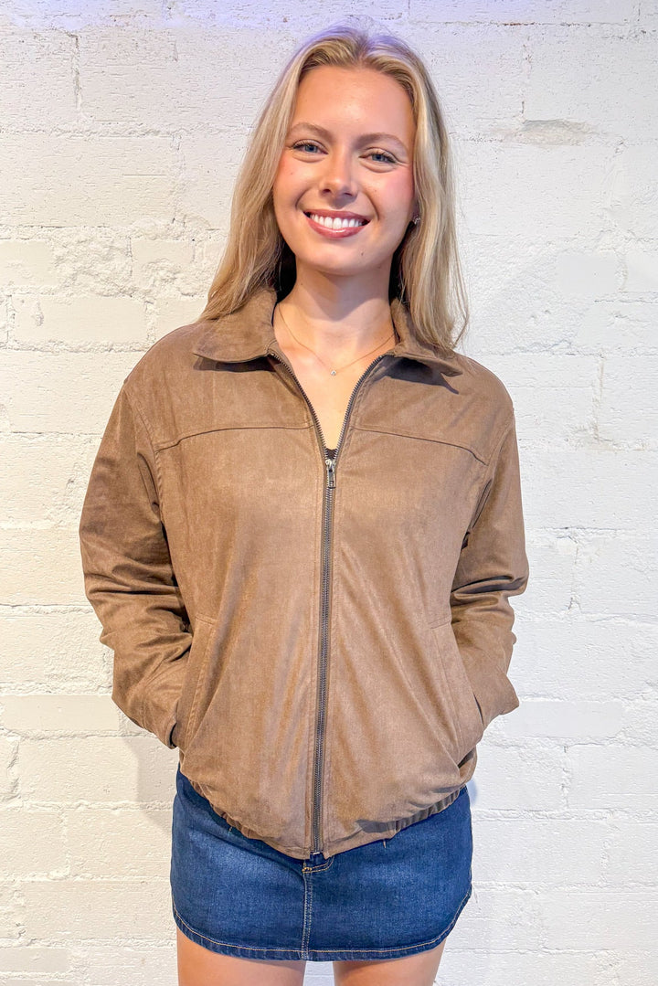 Suede Oversized Bomber Jacket, Bomber Jacket, Suede Jacket, Fall and Winter Styles, Jackets, Adeline Boutique, Brown Jacket, Dallas Boutique, Women's Clothing Boutique