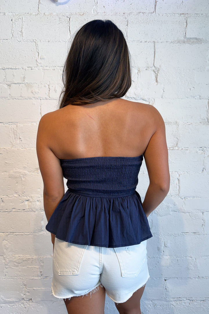 Sunny Glow Top Navy Back, adeline boutique, dallas boutique, boutique